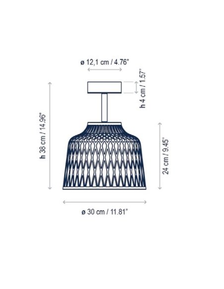 Plafón de techo Soft – Bover – Lámpara de exterior de silicona, Disponible en 3 acabados, Diámetro: 30 cm