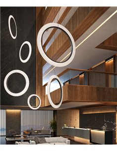 Lámpara colgante Roda – Bover – Lámpara minimalista circular en 3 tamaños, LED Regulable 1-10V