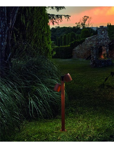 Baliza de exterior Nut – Bover – Lámpara de exterior moderna con 2 luces, Altura: 90 cm, LED regulable Triac