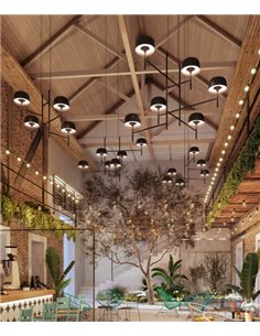 Lámpara colgante Bol – Bover – Decorativa con 4 luces, LED Regulable TRIAC