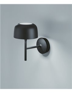 Aplique de pared Bol – Bover – Lámpara de aluminio negro mate, LED Regulable TRIAC 2