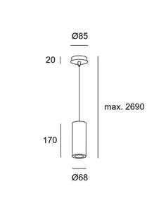 Lámpara colgante Pipe – LedsC4 – Lámpar minimalista en 3 colores y 2 tamaños, 1xGU10 2