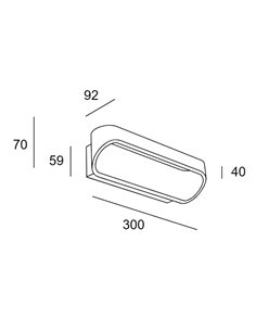 Aplique de pared Oval – LedsC4 – Lámpara en 2 colores, LED 3000K 877 lm, Regulable corte de fase 2