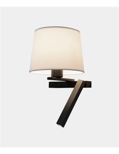 Aplique de pared Hall Izquierdo – LedsC4 – Lámpara de lectura con pantalla, LED+E27 2700K