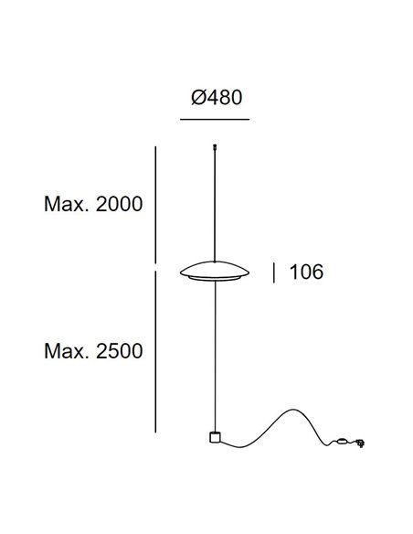 Lámpara de pie/techo Noway Double – LedsC4 – Lámpara minimalista en 2 colores, LED 3000K
