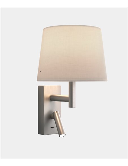 Aplique de pared Metrica – LedsC4 – Lámpara de lectura con pantalla blanca, Disponible en 2 colores