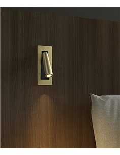 Aplique de pared empotrable Gamma SR – LedsC4 – Lámpara de lectura LED 2700K, Disponible en 4 colores, Foco orientable
