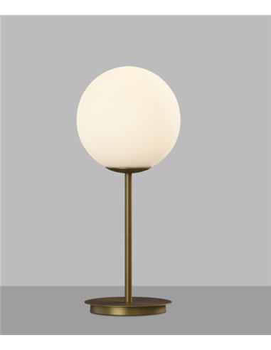 Lámpara de mesa Parma – ACB – Lámpara tipo bola en oro viejo, Altura: 41 cm