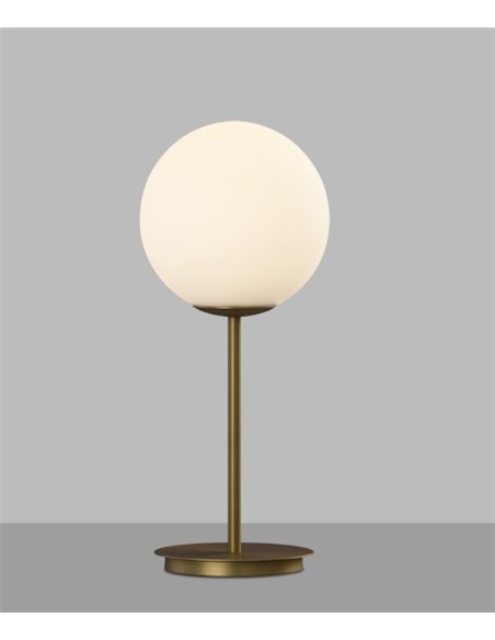Lámpara de mesa Parma – ACB – Lámpara tipo bola en oro viejo, Altura: 41 cm