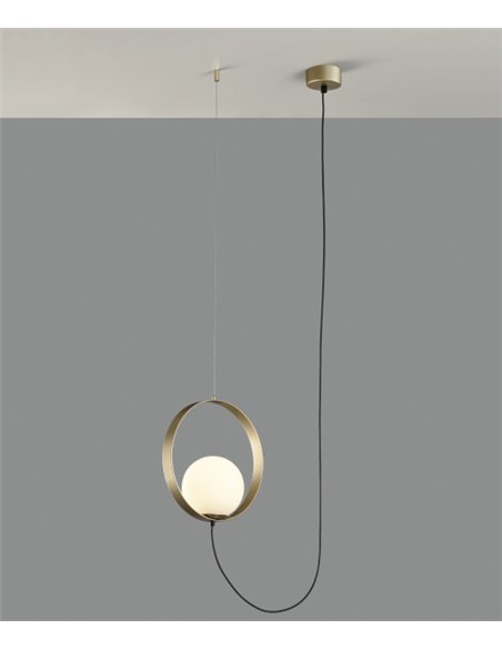 Lámpara colgante Halo – ACB – Lámpara tipo bola minimalista en 2 colores, LED 3000K