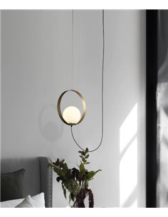 Lámpara colgante Halo – ACB – Lámpara tipo bola minimalista en 2 colores, LED 3000K