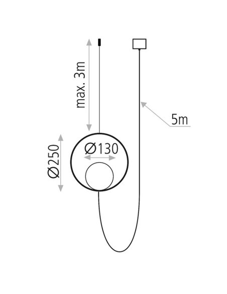 Lámpara colgante Halo – ACB – Lámpara tipo bola minimalista en 2 colores, LED 3000K