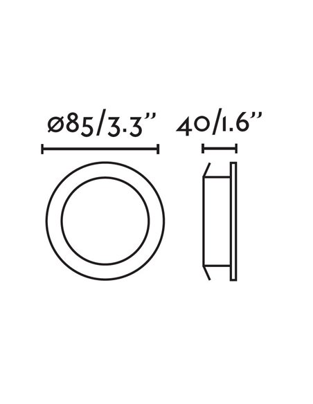 rev-Foco de techo empotrable Nais – Faro – Downlight LED 2700K, Ø 8.5 cm
