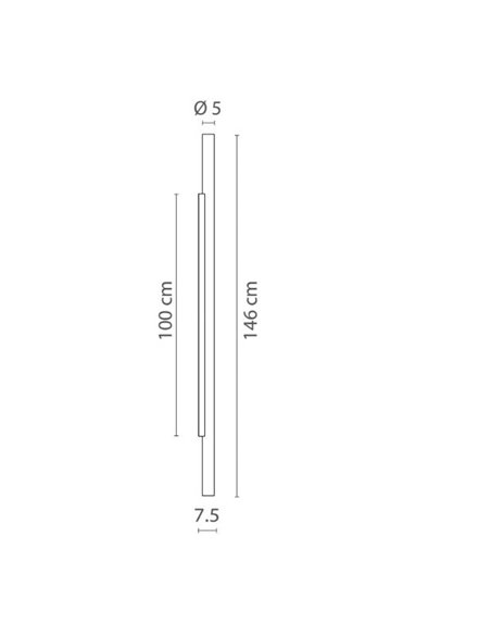 Lámpara de pared Rodi – Robi – Diseño minimalista negro, Altura: 146 cm