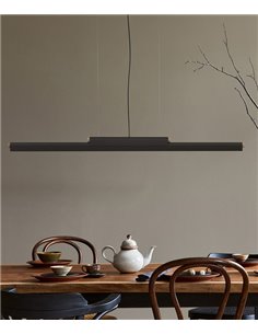 Lámpara colgante Rudi – Robin – Diseño horizontal negro/blanco, LED 3000K, Regulable Dali/No regulable