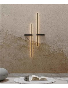 Aplique de pared Rut – Robin – Lámpara minimalista negra, LED 700 lm 3000K, Altura: 12.5 cm