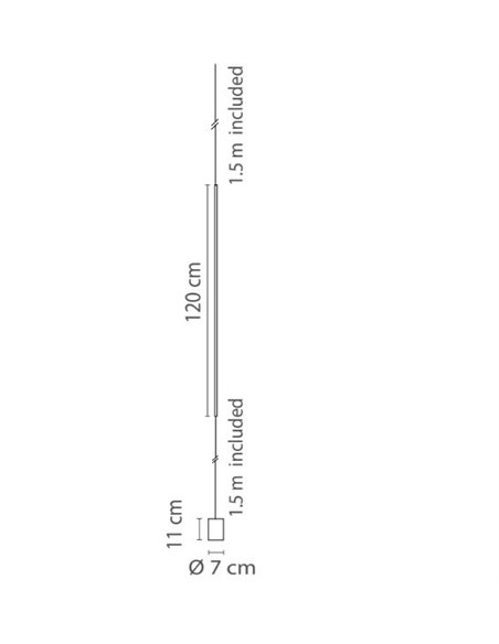 Lámpara de pie René – Robin – Lámpara minimalista negra, LED 500 lm 3000K, Altura: 120 cm