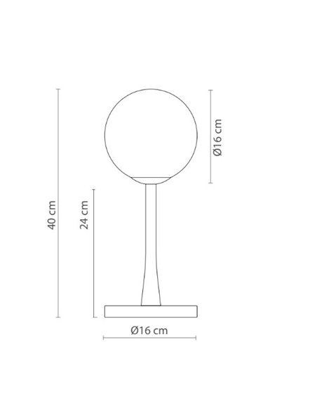 Lámpara de mesa Ricarda – Robin – Lámpara decorativa tipo bola, Base de mármol, Estructura dorada