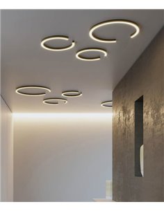 Plafón de techo Roberta – Robin – Lámpara minimalista negra, LED 3000K, Disponible en 3 tamaños