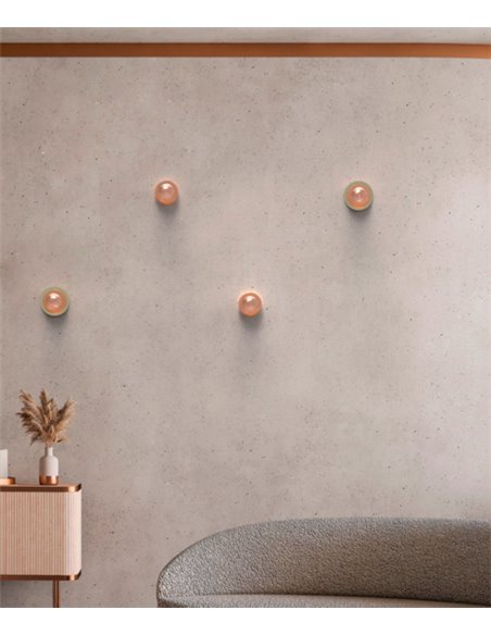 Lámpara de techo/pared Roi Simple – Robin – Pantalla de vidrio en dos acabados, Ø 12 cm