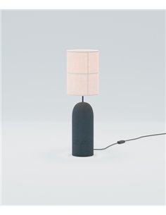 Lámpara de mesa Rania – Robin – Base de hormigón, Pantalla crema blanca