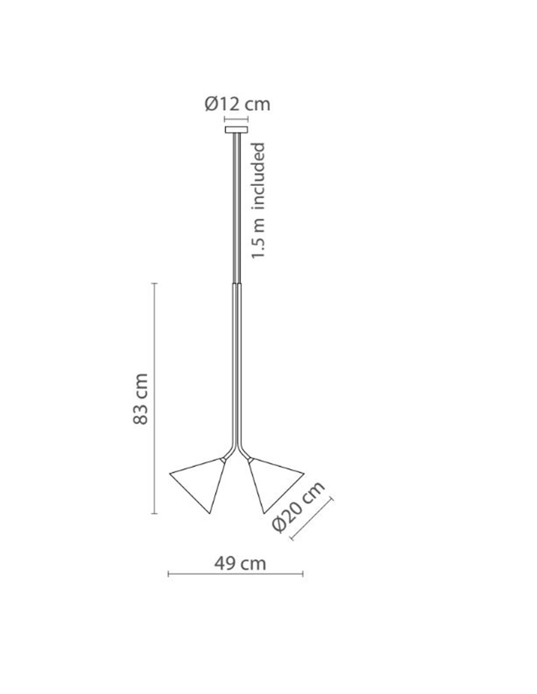 Lámpara colgante Rubi Duo – Robin – 2 Pantallas cónicas negras con interior dorado, 2xG9 Lámpara colgante Rubi Duo – Robin – 2 Pantallas cónicas negras con interior dorado, 2xG9