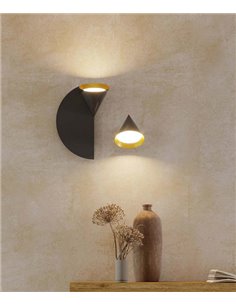 Aplique de pared Rubi – Robin – Lámpara moderna en negro y dorado 2