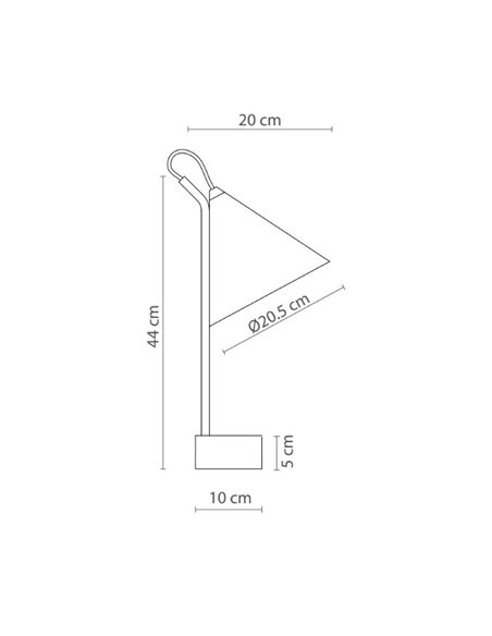Lámpara de mesa Rubi – Robin – Diseño moderno negro y dorado