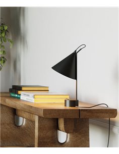 Lámpara de mesa Rubi – Robin – Diseño moderno negro y dorado