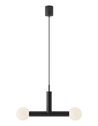 Lámpara colgante Rigoberta Trio – Robin – Diseño tipo bola, 2 luces G9, acabado negro mate