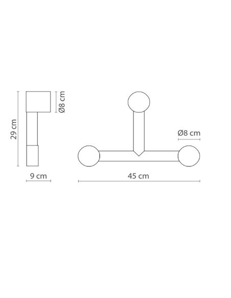 Aplique de pared Rigoberta Indirect Trio – Robin – Lámpara minimalista, LED 3000K 1840 lm