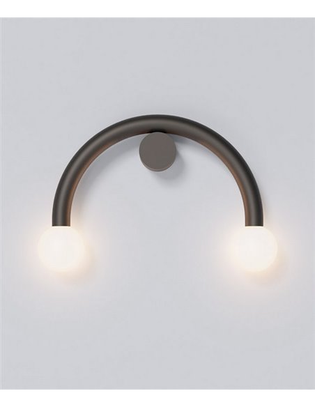 Aplique de pared Rigoberta Direct Curved – Robin – Lámpara tipo bola minimalista, Disponible en negro o blanco