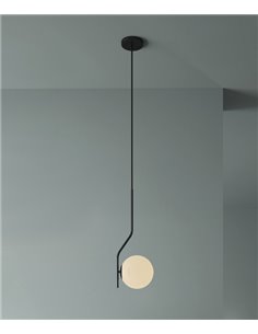 Lámpara Colgante Maui - ACB - Oro y pantalla de cristal blanco