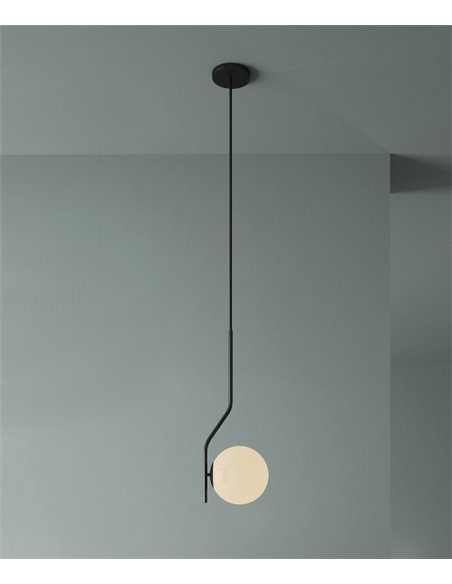 Lámpara Colgante Maui - ACB - Oro y pantalla de cristal blanco