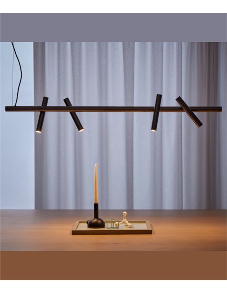 Lámpara colgante Mina - FOC - Focos orientables, diseño moderno negro