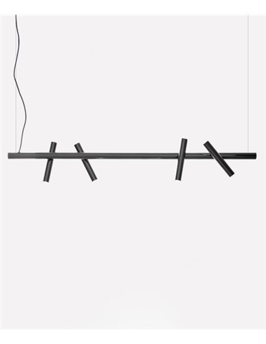 Lámpara colgante Mina - FOC - Focos orientables, diseño moderno negro