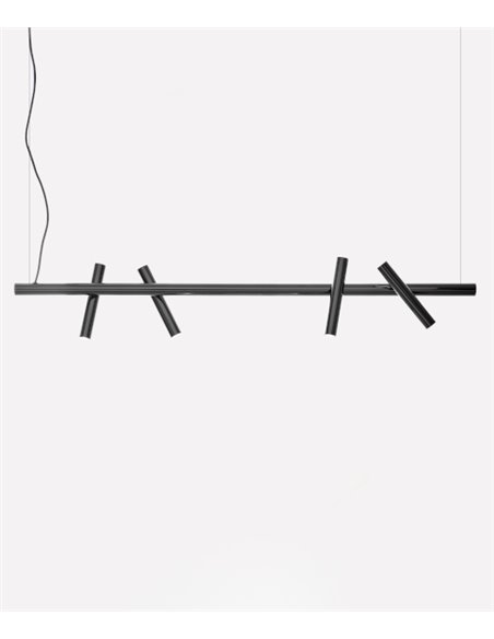Lámpara colgante Mina - FOC - Focos orientables, diseño moderno negro