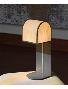 Lámpara de mesa Osca - LZF - Diseño artesanal, Chapa de madera+metal