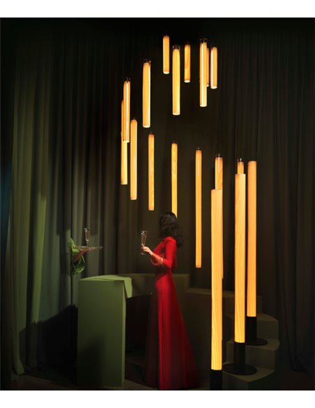 Lámpara de pie Estela - LZF Lamps - Diseño elegante de chapa de madera, Regulable