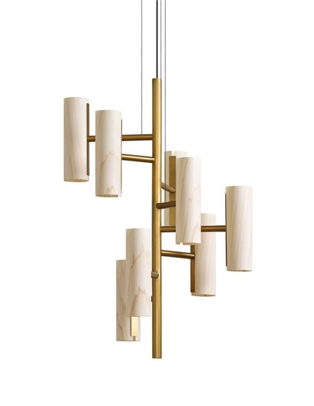 Lámpara colgante Black Note - LZF - Lámpara LED regulable, altura: 100 cm, diseño de madera
