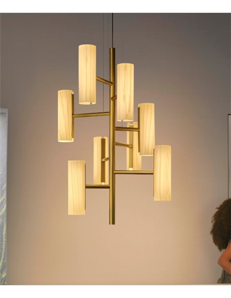 Lámpara colgante Black Note - LZF - Lámpara LED regulable, altura: 100 cm, diseño de madera
