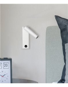 Aplique de pared Manhattan – Luxcambra – Lámpara de lectura LED, diseño moderno en blanco o negro
