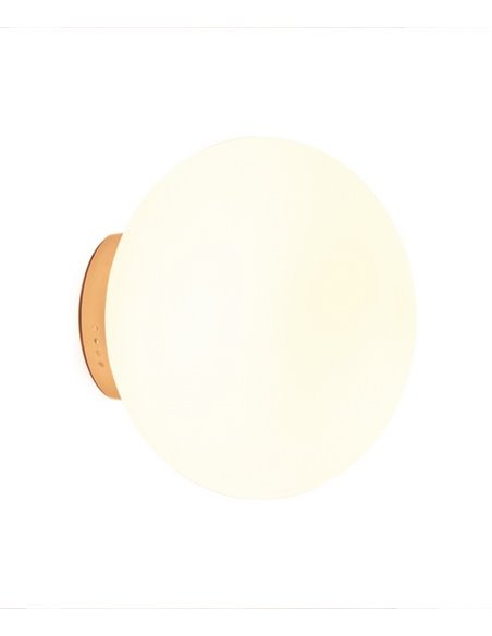Lámpara de pared Moon – Luxcambra – Pantalla de cristal, estructura dorada