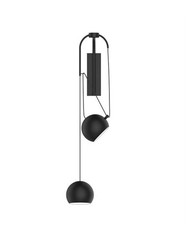 Lámpara de pared Sirius – Luxcambra – Diseño moderno con 2 luces, acabado negro