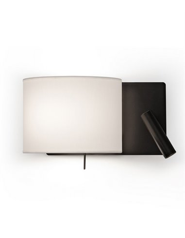 Lámpara de pared Rum – Luxcambra – Lámpara con lector, Pantalla de algodón