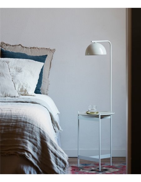 Lámpara de pie Absis – Luxcambra – Estructura de hierro, Pantalla y mesa de cerámica, altura: 105 cm