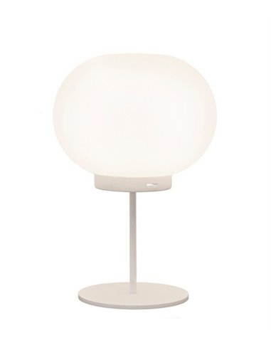 Lámpara de mesa Moon – Luxcambra – Lámpara tipo bola decorativa, color blanco mate