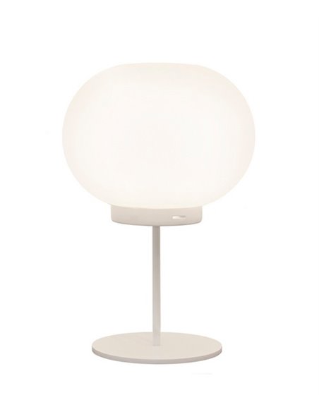 Lámpara de mesa Moon – Luxcambra – Lámpara tipo bola decorativa, color blanco mate