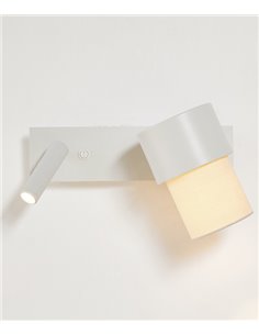 Aplique de pared Kan – Luxcambra – Lámpara con lector LED blanca, Pantalla cotonet 2
