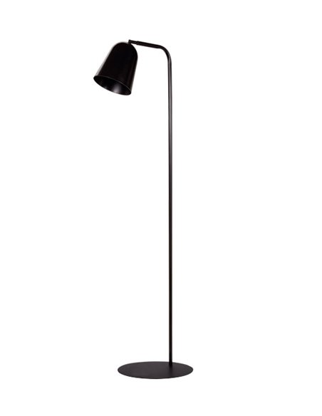 Lámpara de pie Lula – Luxcambra – Pantalla orientable ideal para lectura, acabado negro texturado, altura: 145 cm